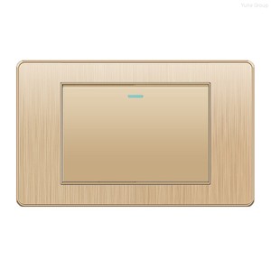 Panneau d'interrupteurs standard américain en or brossé 118, prise murale avec interrupteur 1/2/3/4/5/6 voies - Product Image 1