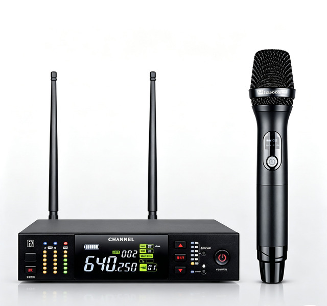 OEM/ODM Customized Handheld Head-Mounted Optional 200m Single-Channel Dual-Receiver Wireless Microphone