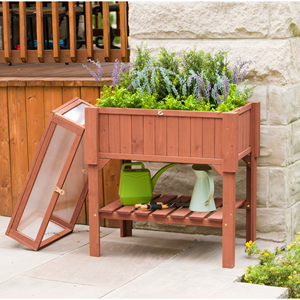 Étagère de stock sans quantité minimale de commande quantité étagère extérieure en bois plante mini serre surélevée livraison en 7 jours - Product Image 4