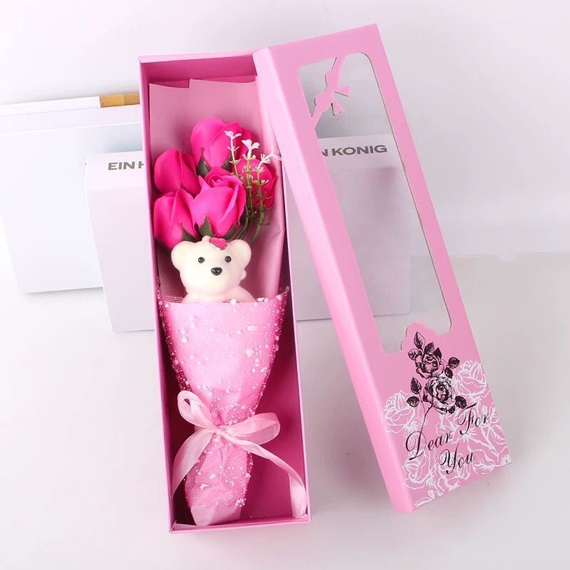 "star box" 5 bears rose red