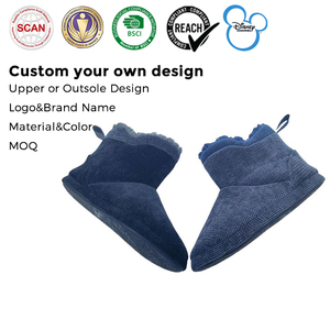 Custom OEM Warm Cotton+memory Foam <strong>Bootie</strong> Indoor <strong>Lady</strong> <strong>Slippers</strong> REACH Certified 30-60 Days Delivery - Product Image 3