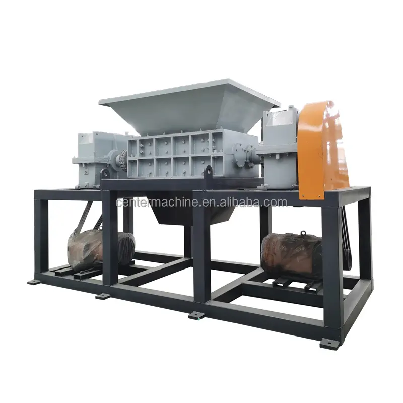 Heavy Duty Industrial Waste Tire Shredder , Scrap Car Tire Shredder Machine , Tyre Shredding