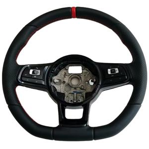 Volante Completo de Cuero Negro Personalizado para Volkswagen <span class=keywords><strong>Golf</strong></span> <span class=keywords><strong>MK7</strong></span> Be 7 R <span class=keywords><strong>GTI</strong></span> GTE TDI - Product Image 2