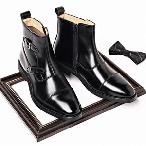 Bottines Chelsea pour hommes les plus vendues, bottes à la cheville de haute qualité, bottes en cuir à fermeture éclair haute - Product Image 5