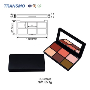 Paleta de Sombras de Ojos de Lujo, Estuche Rectangular para Sombras de Ojos, Paleta de Sombras de Ojos Vacía de 6 Colores con Espejo - Product Image 3