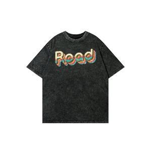 High Street Custom Digital Printing Unisex Camisetas Vintage Oversized Cotton Acid Washed T Shirt - Product Image 3