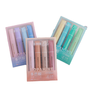 Ensemble de 12 surligneurs <span class=keywords><strong>pastel</strong></span> à séchage rapide, pointe oblique, nouveau style Morandi, <span class=keywords><strong>surligneur</strong></span> diamant, 4 pièces/boîte, vente en gros - Product Image 2