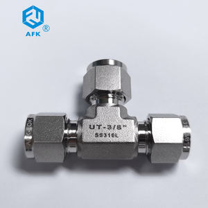 Raccords de Tube de virole AFK Tee en acier inoxydable 1/16 ", 3/8", 1/2 ", 3/4" Union forgé 5 pièces 1 an hexagone 1/16 "~ 1" industrie OD UT - Product Image 2