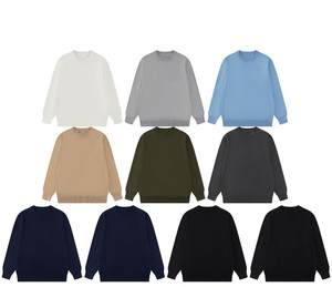 25 nuevos productos de alta calidad <span class=keywords><strong>PL</strong></span> Sudadera de cuello redondo logotipo bordado personalizado algodón manga larga hombres sudadera alta - Product Image 1