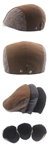 New Two Colour <b>Flat</b> Top Ivy <b>Cap</b> Beret Adjustable Fleece Inside Warm Winter Hats for <b>Men</b> Outdoor Fashion Dress - Product Image 5