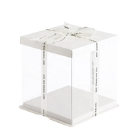 Boîtes à gâteaux transparentes personnalisables, emballages alimentaires, boîtes à gâteaux hautes et transparentes, vente chaude