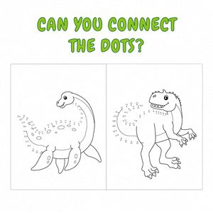 Libro de Colorear Divertido con Dinosaurios de Dibujos Animados para Niños de Jardín de Infancia, Conexión de Números a Puntos, Educación Temprana - Product Image 3