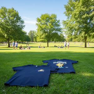 Camiseta Good Vibes Azul Oscuro Unisex, Ropa Promocional - Product Image 3