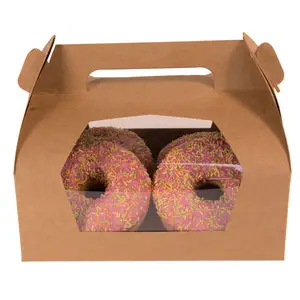Toptan Donut ambalaj çerez kutuları özelleştirilmiş amerikan peluş Donut parti Donuts kutusu