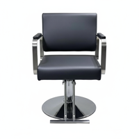 Chaise de salon de coiffure professionnelle en acier ergonomique et durable avec siège en cuir inclinable pour mobilier de salon