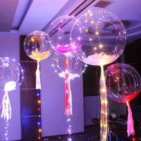 Vente en gros, décoration de fête de mariage, saint-valentin, noël, bulle transparente, Led, ballon BoBo lumineux, ballons à hélium