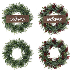 Artificial Boxwood Green Leaves Wreath <b>Door</b> <b>Decoration</b> Artificial Green Boxwood Wreath Artificial Wreath - Product Image 5