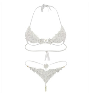 Soutien-gorge et <span class=keywords><strong>string</strong></span> en tissu de dentelle deux pièces G <span class=keywords><strong>String</strong></span> Hot Stripper Glow Sexy Lingerie Set - Product Image 5