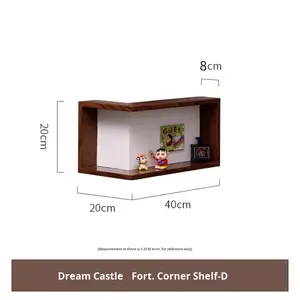 라이트 럭셔리 우드 벽걸이 책장 벽 코너 수납 선반 장난감 진열대 침실 거실 식당용 - Product Image 6