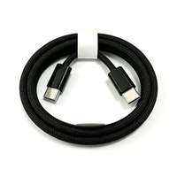 Câble tressé en nylon Type C vers Type C 1m/2m/3m 60W 3A Charge rapide pour téléphone portable, batterie externe, ordinateur et appareil photo - Compatible iOS