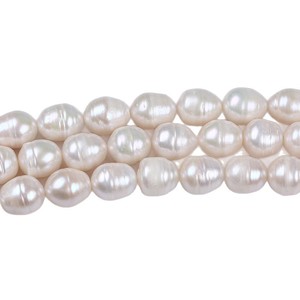 Perles de riz baroques blanches Zhuji 11-12 mm, grosses perles d'eau douce naturelles, pour collier et bracelet DIY, en forme de riz, vente en gros - Product Image 4