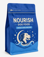 Sac pour aliments pour chiens haute barrière, scellé sur huit côtés, sacs de 5 kg et 10 kg, sac à fond plat en aluminium de qualité alimentaire avec fermeture éclair pour l'alimentation des animaux de compagnie