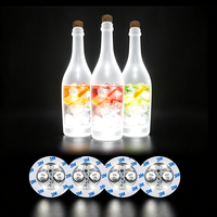 Autocollant de bouteille lumineux à LED avec logo personnalisé, autocollant lumineux pour boisson, vin, champagne, bière, décoration de bar, boîte de nuit