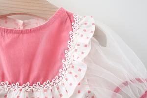 Ropa Casual para Bebés, Vestidos Blancos para Niñas Pequeñas, Vestido Corto de Gasa con Volantes y Puntos, Venta al Por Mayor - Product Image 3