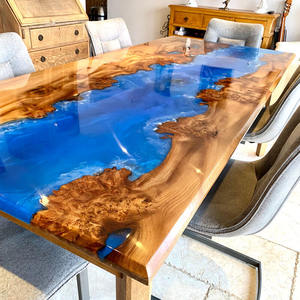 Table de moulage de rivière en résine époxy, épaisse, jaune, sans bulle - Product Image 5