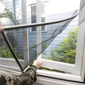 חלון מגנטי חרקים רשת פיברגלס מסך זבוב לחלון DIY רצועות מגנטיות חלונות נגד יתושים חלון מסך רך