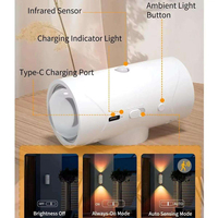 Lampe murale à détecteur de mouvement, lumière d'ambiance dégradée, détecteurs LED, éclairage extérieur à intensité variable, lampes décoratives pour couloir