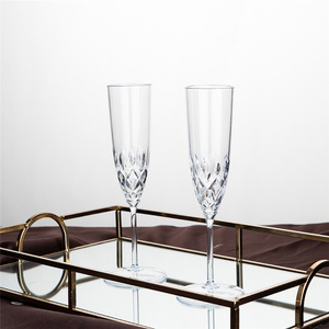Fêtes fleur gravé vin rouge Cocktail mariage en vrac sans bpa cannelures en plastique flûtes <span class=keywords><strong>à</strong></span> <span class=keywords><strong>champagne</strong></span> jetables - Product Image 3