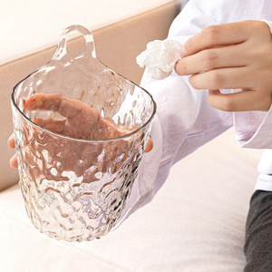 Cubo de almacenamiento montado en la pared, transparente, redondo, para artículos de cuidado personal en el baño, duradero, con gancho - Product Image 2