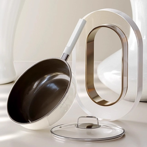 Poêle à frire moderne en aluminium antiadhésive à fond plat/Wok avec couvercle en verre pour la cuisson des steaks, compatible avec les cuisinières à induction et à gaz - Product Image 3