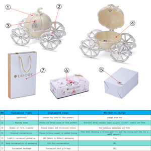 Boîte à bijoux <span class=keywords><strong>en</strong></span> alliage de zinc <span class=keywords><strong>en</strong></span> forme de cœur, style Art Déco, avec émail et cristaux, pour la remise des diplômes et les mariages, boîte de rangement et de cadeaux écologique - Product Image 3