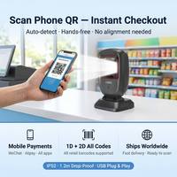 Lecteur de codes QR omnidirectionnel filaire FS30 1D 2D USB pour les caisses mobiles des salons de thé et des cafés