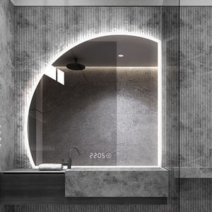 Modern Frameless Sensor LED-Lit Wall Mounted Half Moon Bathroom Smart Illuminated Design <b>Mirror</b> - Product Image 3