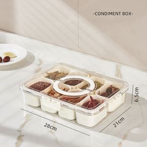 Plastic Sealed Rectangle 8/4 Compartment Recyclable Stackable Snackle Box Freshness Preservation for Portable Snack <b>Platters</b> Lid - Product Image 5