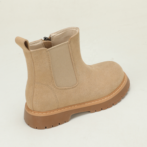 Botas <span class=keywords><strong>Chelsea</strong></span> <span class=keywords><strong>de</strong></span> Ante Caqui Elásticas para Niños con Cremallera Lateral, Suela Gruesa Antideslizante, Botas Casuales <span class=keywords><strong>de</strong></span> Otoño Invierno para Niños y Niñas - Product Image 2