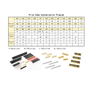 Kit <span class=keywords><strong>de</strong></span> Cubos <span class=keywords><strong>de</strong></span> Precios <span class=keywords><strong>en</strong></span> Euros, Libras Esterlinas y Dólares, Material ABS y PS, Personalizable, Reciclable, con Números a Presión, para Ropa, Joyería, Relojes, Pegatinas y Prendas - Product Image 2