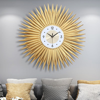 Horloge murale de luxe légère style européen salon créatif maison hôtel décoratif mode art horloge murale de style sud-est asiatique