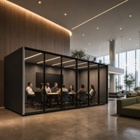 Cabine de réunion acoustique mobile en aluminium insonorisée pour conférences, hôtels, écoles, conversations privées