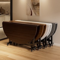 Klappbarer Runder Esstisch Tragbares Design Spanplatten-Oberfläche Luxuriöser Stil Wohnmöbel für 12 Personen