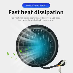 7 inch 110W Vòng <span class=keywords><strong>LED</strong></span> Đèn pha siêu sáng DRL Sương Mù Ánh sáng đôi mắt thiên thần nhà ở màu đen cho xe máy xe tải SUV Jeep Wrangler - Product Image 4