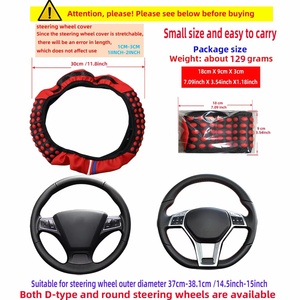 Productos automotrices Carbon <span class=keywords><strong>Tiny</strong></span> Silicone Massage Pellet Funda de cuero para volante sin anillo interior Se adapta a 14,5-15 pulgadas - Product Image 5