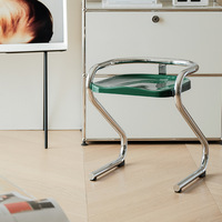 TONY BL-240 Banc de salle à manger sans accoudoirs en plastique crème coloré de style nordique moderne en forme de Z |   Petit café coréen style Instagram pour appartement