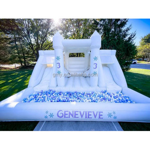 Articles de <span class=keywords><strong>location</strong></span> : Toboggan aquatique gonflable commercial Hpfburg Hochzeit, château gonflable blanc avec toboggan et piscine à balles - Product Image 6