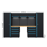 Armoire à outils industrielle modulaire, système de rangement pour atelier de course, établi de garage avec chariot mobile à 5 tiroirs