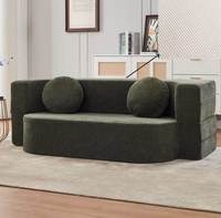 Canapé-lit carré pour petit appartement ou villa, en tissu rembourré, amovible, lavable, pliable, design paresseux, style moderne