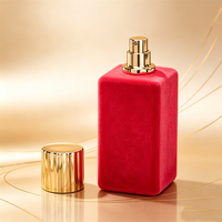 En stock – Flacons de parfum carrés vides en verre floqué de 100 ml avec pulvérisateur à pompe et couvercle pour emballage cosmétique, sérigraphiés